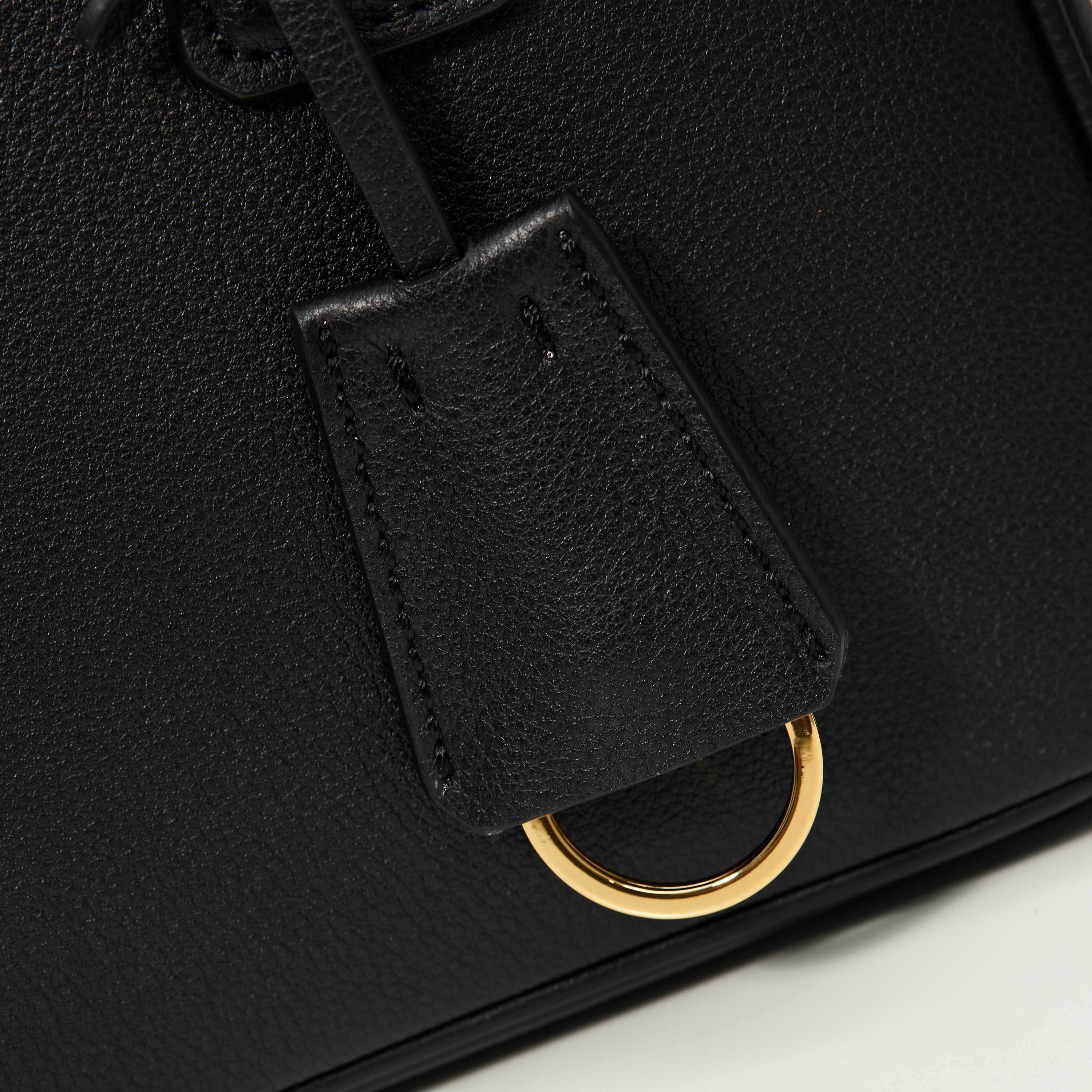 Prada 프라다 갤러리아 스몰 토트백 그레인드 카프스킨 카멜 블랙 골드 하드웨어 1BA896 20cm 17