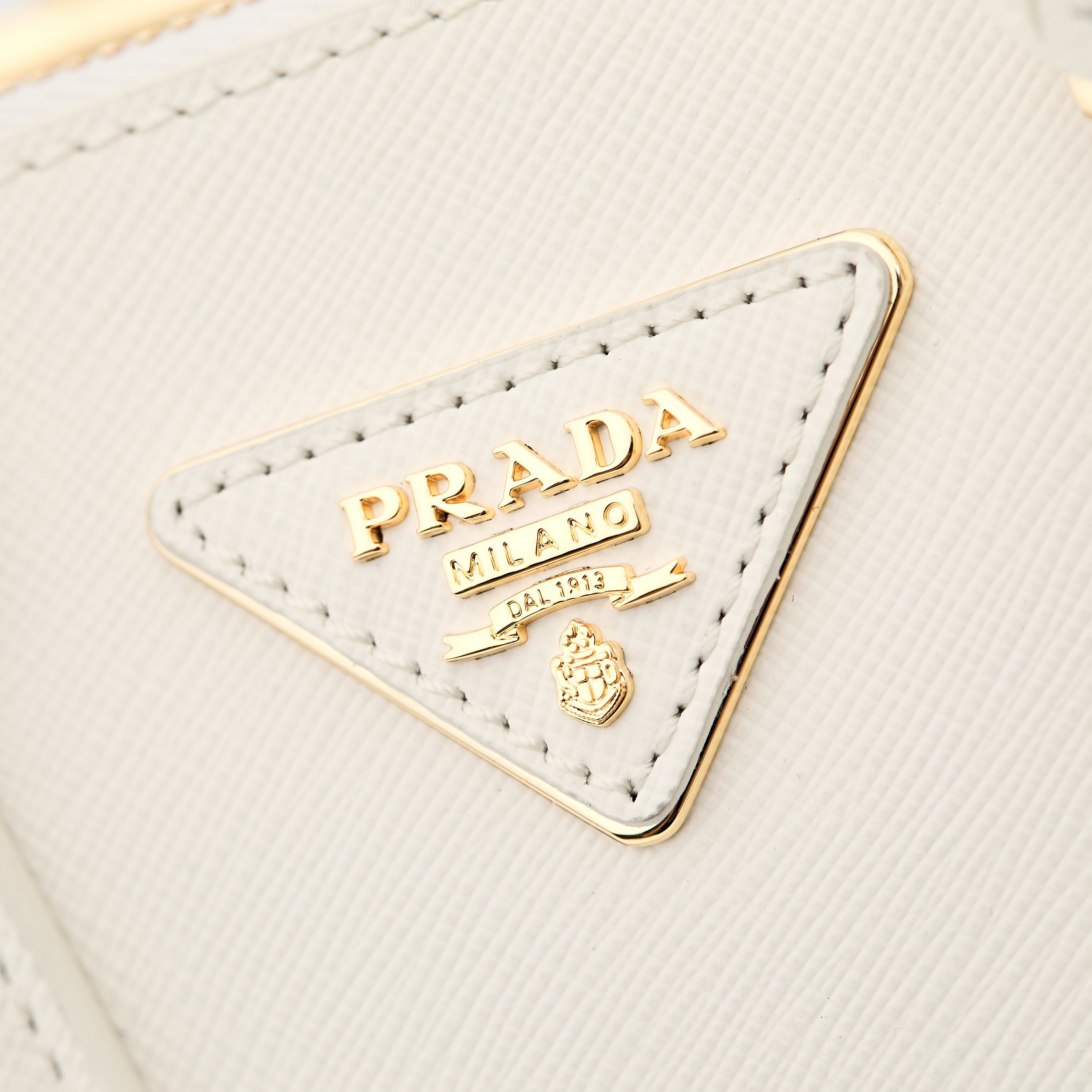 Prada 프라다 미니 갤러리아 토트백 사피아노 레더 아이보리 골드 20cm 5