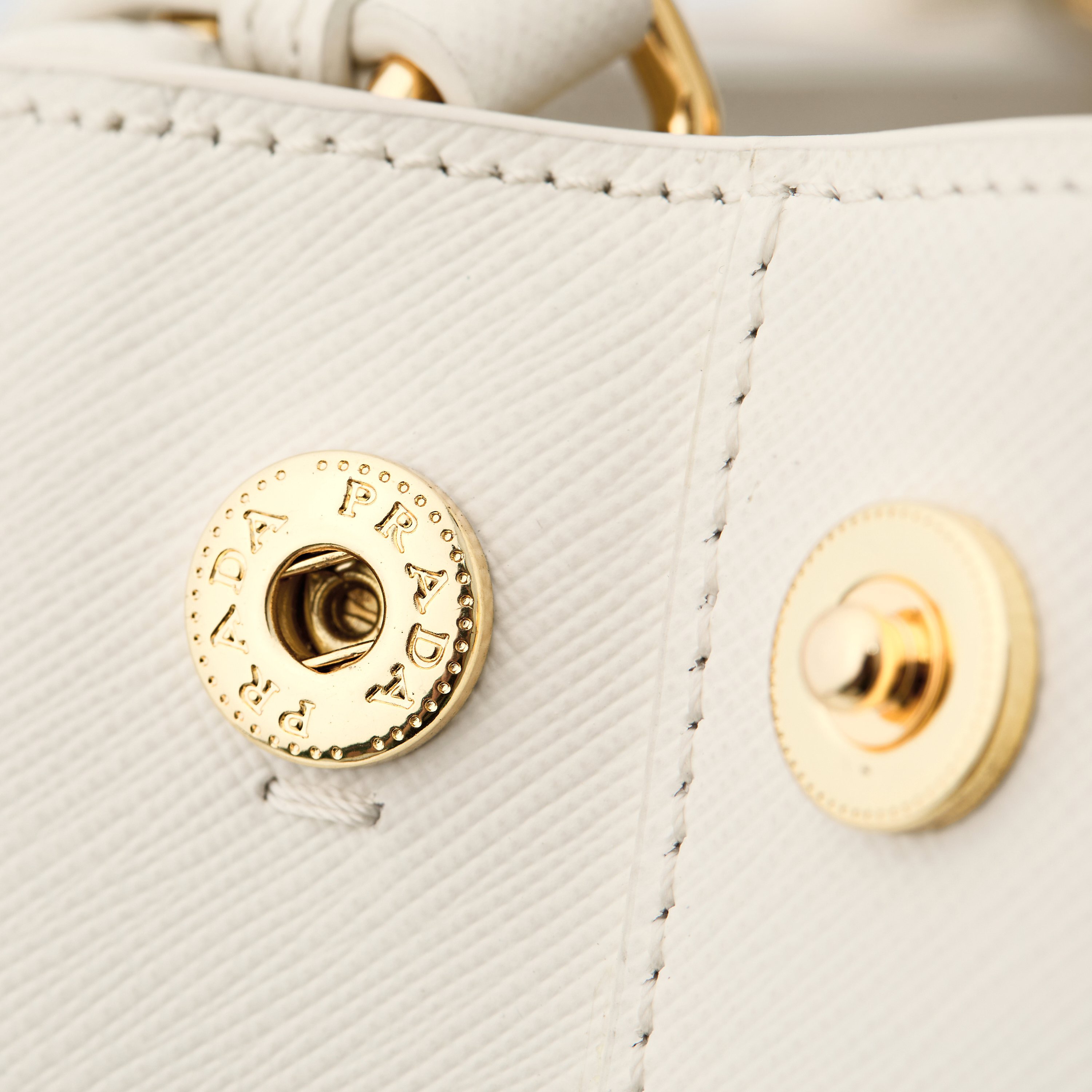 Prada 프라다 미니 갤러리아 토트백 사피아노 레더 아이보리 골드 20cm 13