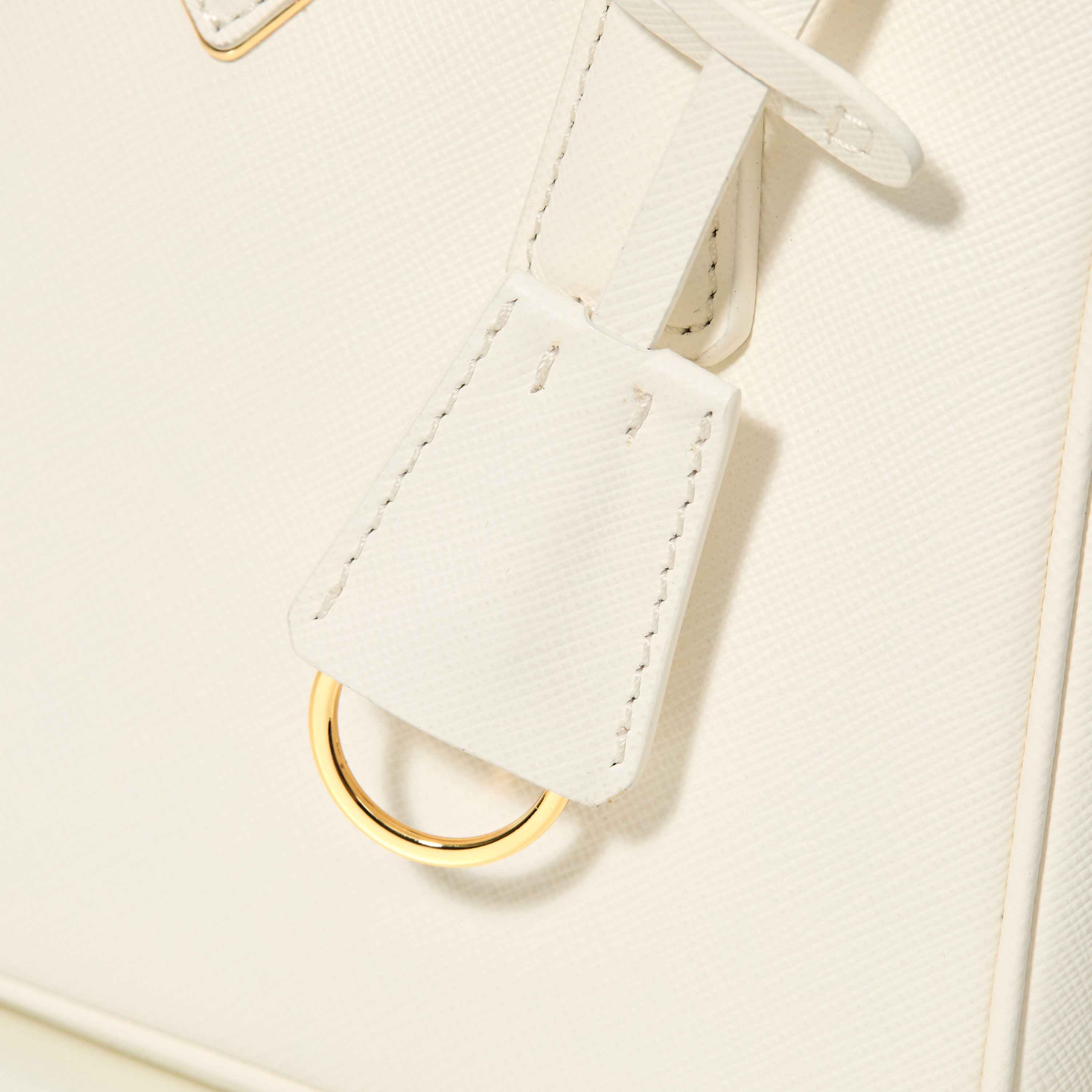 Prada 프라다 미니 갤러리아 토트백 사피아노 레더 아이보리 골드 20cm 17