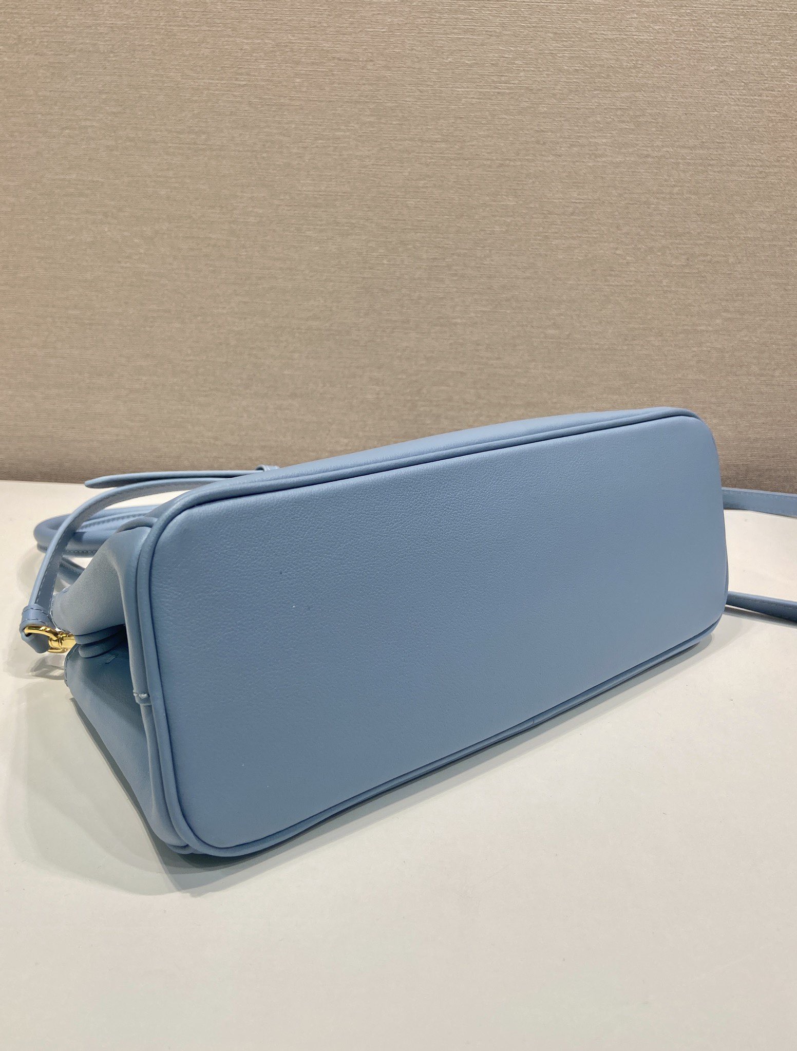 Prada 프라다 1BA457 더블 핸들 토트백 레더 민트블루 골드 28cm 5