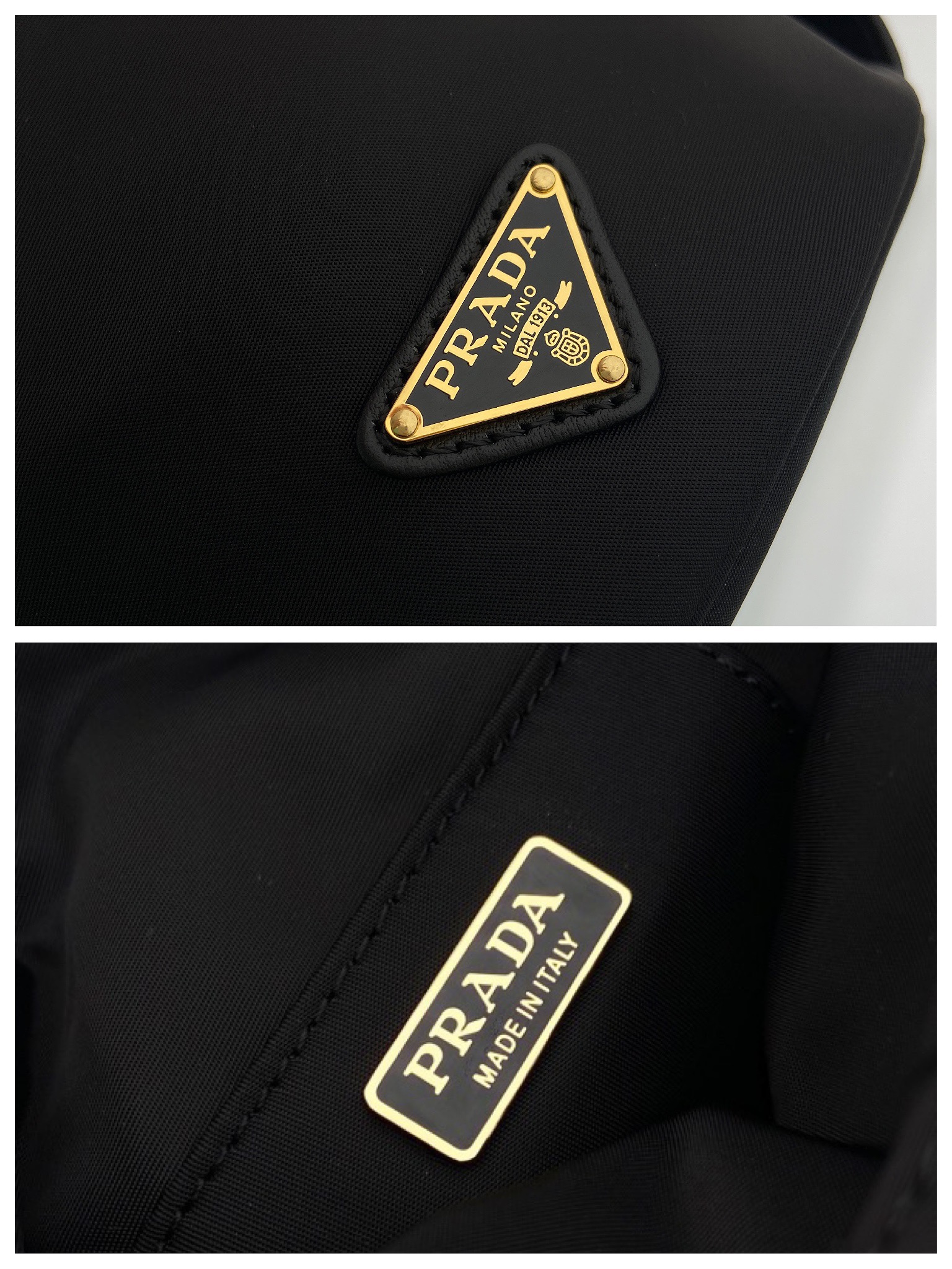 Prada 프라다 1BE088 나일론 버킷백 골드 체인 블랙 14cm 9