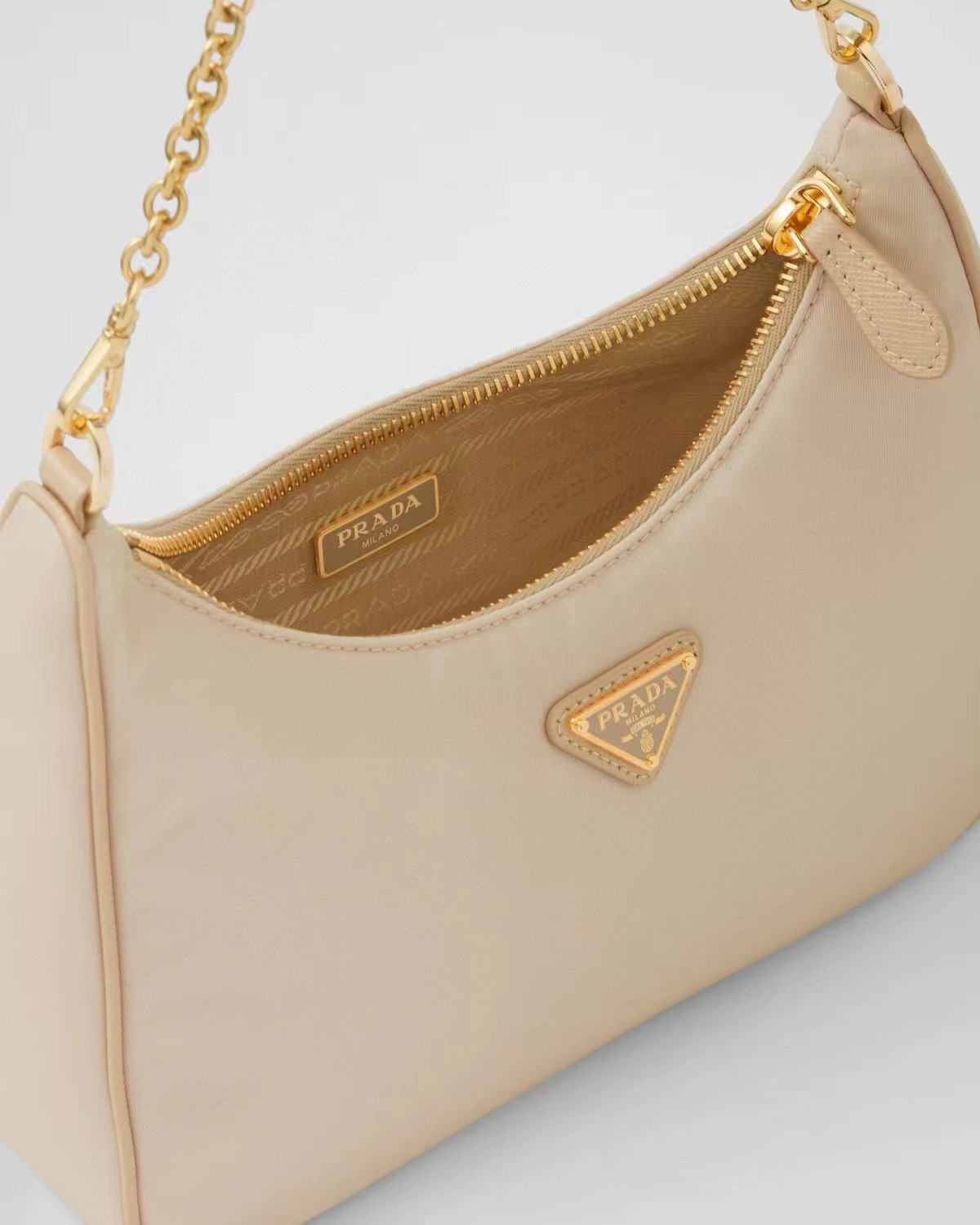 Prada 프라다 1BH204 리에디션 나일론 호보백 3-in-1 테수토 브라운 골드 하드웨어 3