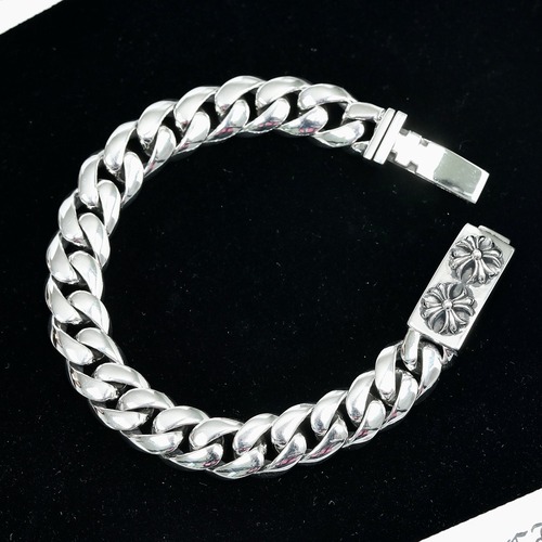 Chrome Hearts Pressed Floral ID Bracelet 크롬하츠 프레스드 플로럴 ID 체인 팔찌