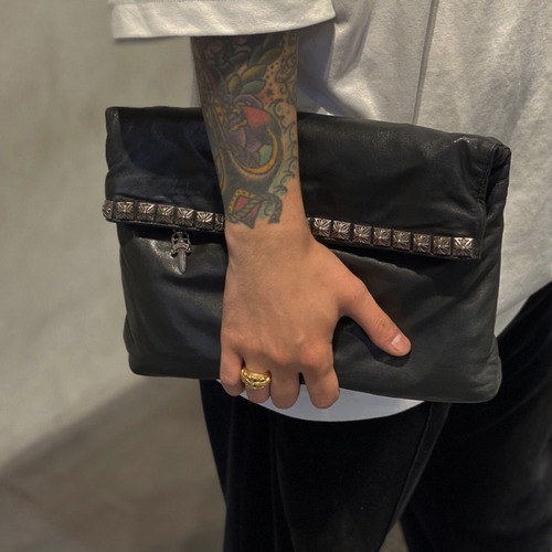 Chrome Hearts Crash Studded Lambskin Clutch 크롬하츠 크래시 원라인 스터드 클러치