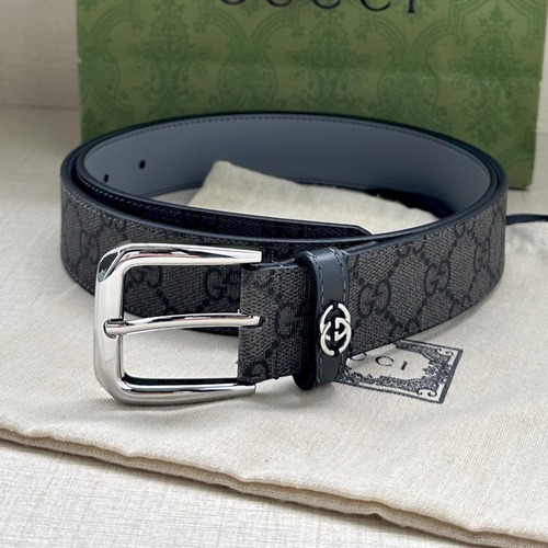 GUCCI GG Supreme Canvas Belt 구찌 GG 슈프림 캔버스 벨트 3.5cm폭