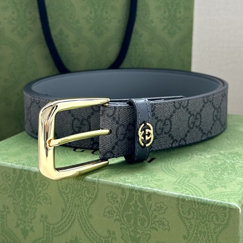 GUCCI GG Supreme Canvas Belt 구찌 GG 슈프림 캔버스 벨트 3.5cm폭 골드버클