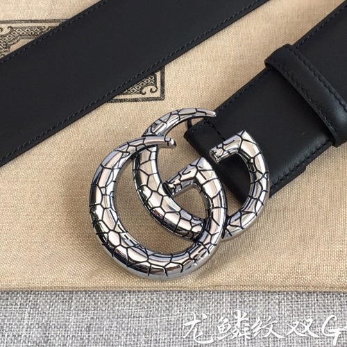 GUCCI Double G Leather Belt 구찌 더블 G 가죽 벨트 38mm 실버
