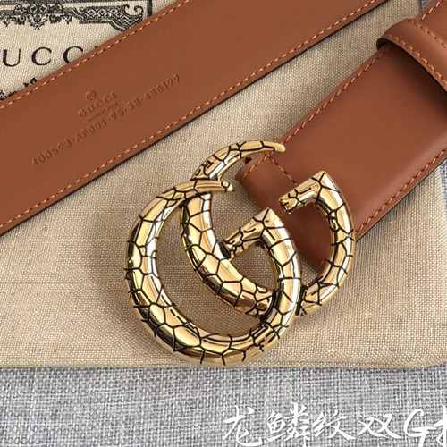 GUCCI Double G Leather Belt 구찌 더블 G 브라운 가죽 벨트 38mm 골드버클