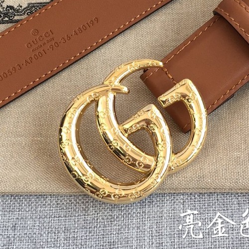 GUCCI Double G Leather Belt 30mm 구찌 더블 G 브라운가죽 벨트 30mm 골드버클