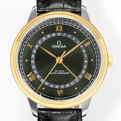 Omega De Ville Prestige Co-Axial 오메가 드 빌 프레스티지 코-액시얼 오토매틱 포인터 데이트 골드그린/블랙