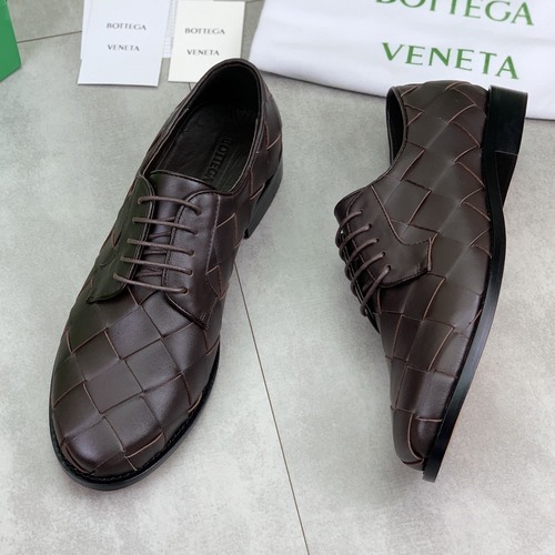Bottega Veneta Intrecciato Full Leather Derby Shoes 보테가 베네타 인트레치아토 풀 레더 더비 구두 브라운