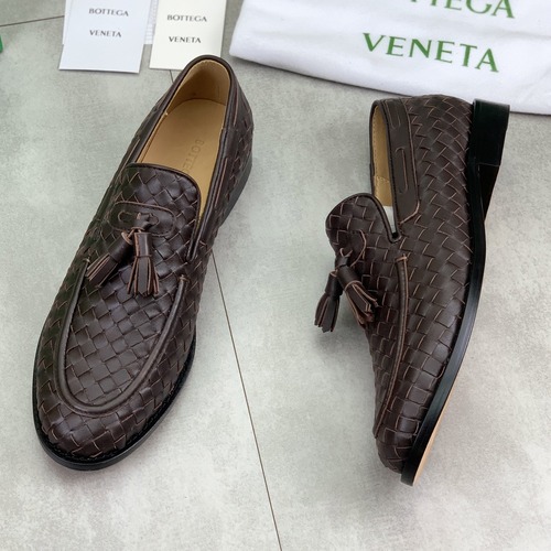 Bottega Veneta Intrecciato Leather Tassel Loafers 보테가베네타 인트레치아토 레더 태슬 남녀공용 로퍼 브라운