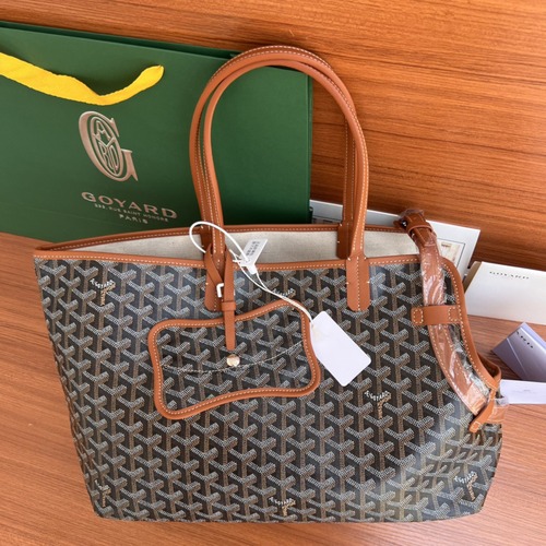 Goyard Chien Gris Saint Louis Inspired Pet Carrier PM Grey 고야드 치엔 그리 생루이백 기반 반려견 캐리어 PM 브라운 33.5cm