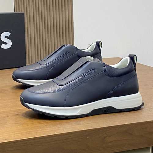 BOSS Low-Top Leather Slip-On Sneakers 보스 2016 로우탑 남성 가죽 슬립온 캐주얼 스니커즈 네이비