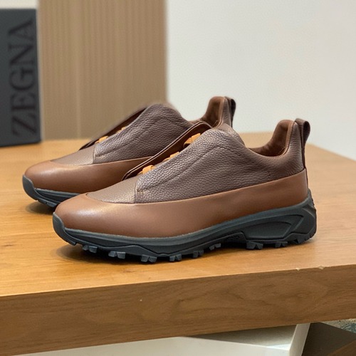 ZEGNA Triple Stitch™ Monte Low Sneakers 제냐 2016 트리플 스티치 몬테 로우탑 캐주얼 스니커즈 브라운