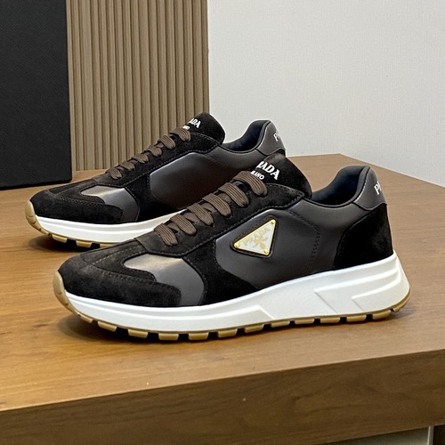 Prada Milano Men’s Leather Panel Sneakers 프라다 2016 밀라노 남성 가죽 패널 캐주얼 스니커즈 브라운