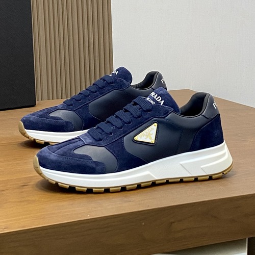 Prada Milano Men’s Leather Panel Sneakers 프라다 2016 밀라노 남성 가죽 패널 캐주얼 스니커즈 네이비
