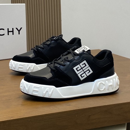 GIVENCHY Men’s Logo Mesh Leather Sneakers 지방시 남성 로고 메쉬 가죽 스니커즈 블랙