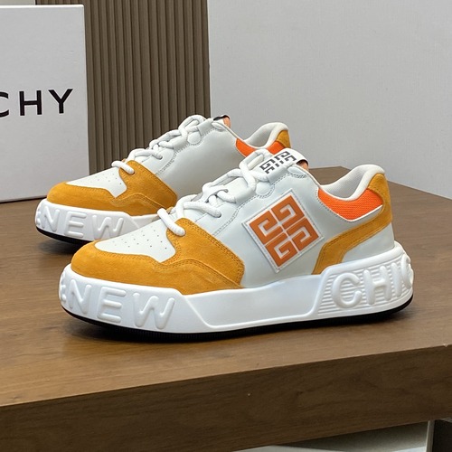 GIVENCHY Men’s Logo Mesh Leather Sneakers 지방시 남성 로고 메쉬 가죽 스니커즈 오렌지
