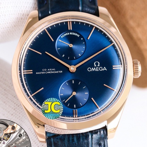 OMEGA De Ville Manual Winding  오메가 드 빌 수동 기계식 크로노그래프 40mm 금장 화이트/레드/블루 다이얼