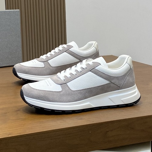 Prada Milano Panel Sneakers 프라다 밀라노 남성 패널 스니커즈 그레이·화이트