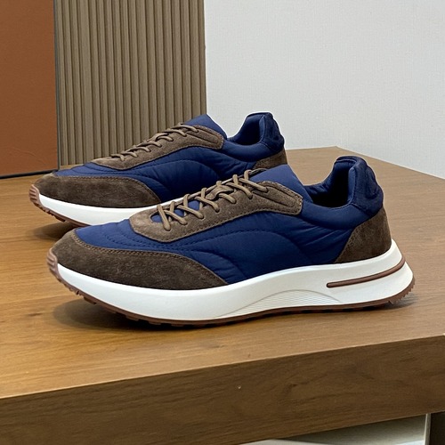Loro Piana Men’s Casual Sneakers 로로피아나 남성 캐주얼 스니커즈 (로우컷 데일리 슈즈) 네이비 & 브라운