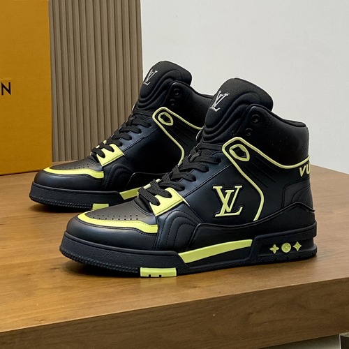 Louis Vuitton Rivoli High-Top Sneakers 루이비통 리볼리 하이탑 스니커즈 (남성) 블랙 & 옐로우