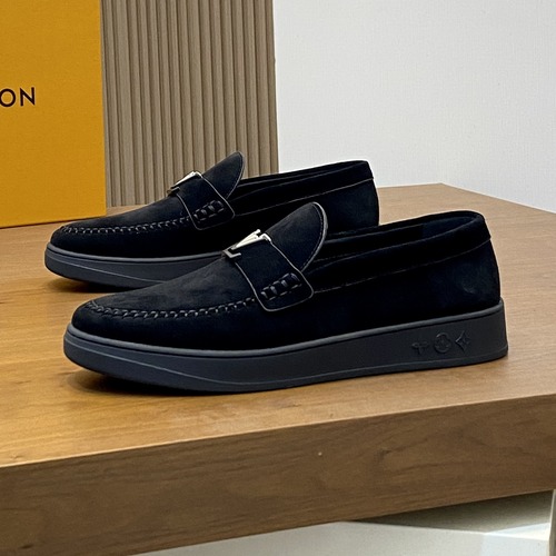 Louis Vuitton Monogram Suede Loafer 루이비통 모노그램 스웨이드 남성 로퍼  올블랙
