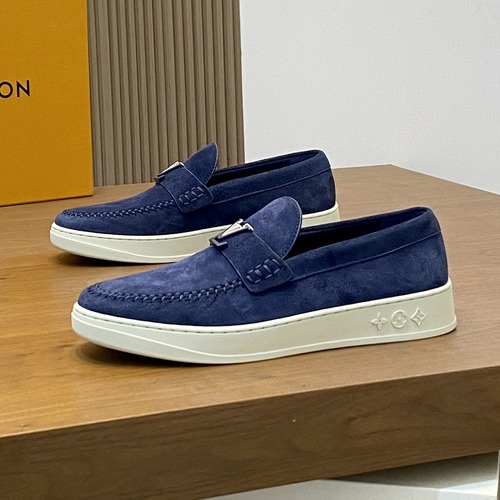 Louis Vuitton Monogram Suede Loafer 루이비통 모노그램 스웨이드 남성 로퍼  네이비