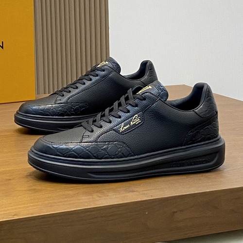 Louis Vuitton Monogram Leather Sneaker Loafer 루이비통 모노그램 블랙 레더 남성스니커즈