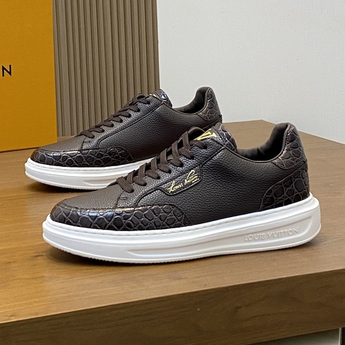 Louis Vuitton Monogram Leather Sneaker Loafer 루이비통 모노그램 브라운 레더 남성스니커즈