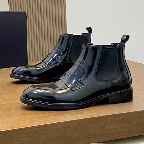 PRADA 프라다 남성 첼시 앵클부츠 가죽 부츠