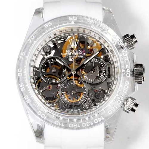ROLEX Cosmograph Daytona Skeleton Transparent Case 롤렉스 코스모그래프 데이토나 스켈레톤 투명 케이스 화이트 틴트 투명 케이스 × 화이트 러버