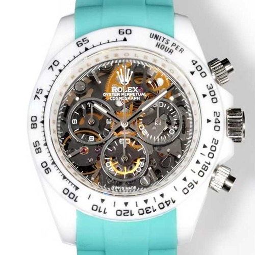 ROLEX Cosmograph Daytona Skeleton Transparent Case 롤렉스 코스모그래프 데이토나 스켈레톤 화이트 케이스 민트 러버