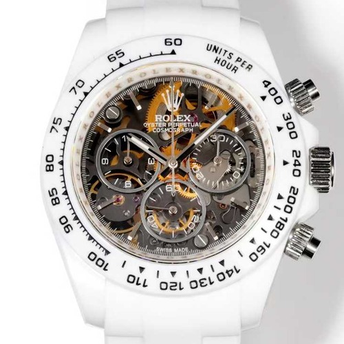 ROLEX Cosmograph Daytona Skeleton Transparent Case 롤렉스 코스모그래프 데이토나 스켈레톤 화이트 케이스 화이트 러버