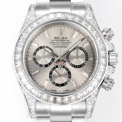 Rolex Cosmograph Daytona Diamond Bezel Automatic 4131 롤렉스 코스모그래프 데이토나 다이아몬드 베젤 4131 자동 크로노그래프 그레이다이얼