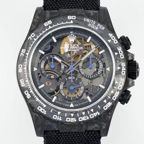 Rolex Daytona DIW Carbon Fiber Skeleton Automatic Chronograph 4130 롤렉스 데이토나 DIW 카본 파이버 스켈레톤 오토매틱 블루크로노그래프 4130