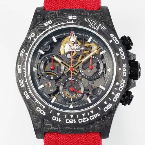 Rolex Daytona DIW Carbon Fiber Skeleton Automatic Chronograph 4130 롤렉스 데이토나 DIW 카본 파이버 스켈레톤 오토매틱 레드크로노그래프 4130
