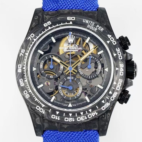 Rolex Daytona DIW Carbon Fiber Skeleton Automatic Chronograph 4130 롤렉스 데이토나 DIW 카본 파이버 스켈레톤 오토매틱 블루크로노그래프 4130