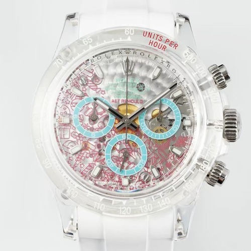 Rolex Cosmograph Daytona AET Remould Crystal Skeleton Automatic Chronograph 4130 롤렉스 코스모그래프 데이토나 AET 리몰드 크리스탈 스켈레톤 오토매틱 크로노그래프 4130