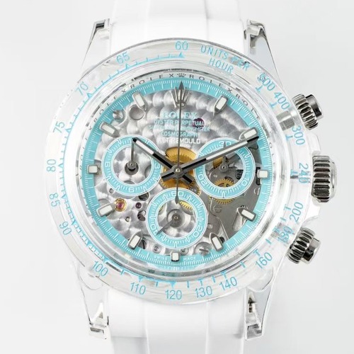 Rolex Cosmograph Daytona AET Remould Crystal Skeleton Automatic Chronograph 4130 롤렉스 코스모그래프 데이토나 AET 리몰드 크리스탈 스켈레톤 오토매틱 크로노그래프 4130 샴페인민트