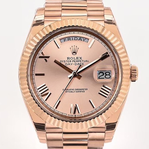 Rolex Day-Date 40 Everose Gold Roman Dial | 롤렉스 데이데이트 40 에버로즈 골드 로만 다이얼