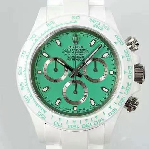 Rolex Daytona White Ceramic AET x IPK Custom 로렉스 데이토나 화이트 세라믹 AET × IPK 커스텀 그린다이얼