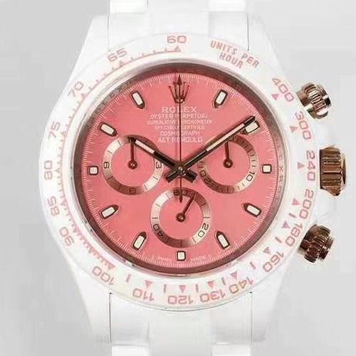 Rolex Daytona White Ceramic AET x IPK Custom 로렉스 데이토나 화이트 세라믹 AET × IPK 커스텀 핑크다이얼