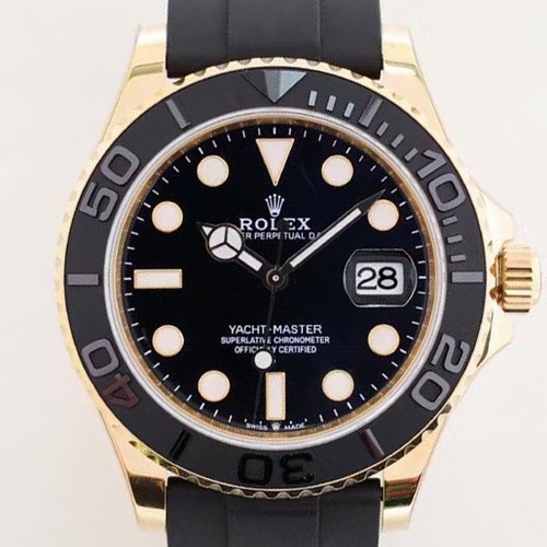Rolex Yacht-Master 42 Black Oysterflex 로렉스 요트마스터  블랙 오이스터플렉스 골드베젤 42mm