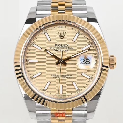 Rolex Datejust 41 Two-Tone 18K Gold Plated EW Factory 롤렉스 데이트저스트 41 투톤 18K 금도금(무변색) 격자골드다이얼
