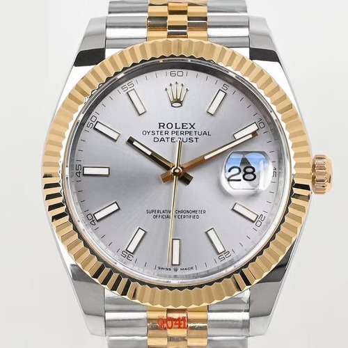 Rolex Datejust 41 Two-Tone 18K Gold Plated EW Factory 롤렉스 데이트저스트 41 투톤 18K 금도금(무변색)그레이다이얼
