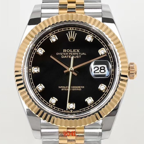 Rolex Datejust 41 Two-Tone 18K Gold Plated EW Factory 롤렉스 데이트저스트 41 투톤 18K 금도금(무변색)블랙다이얼