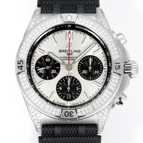 BREITLING B01 Chronograph 42mm 브라이틀링 크로노멧 다이아몬드 베젤 – BLS Factory 최고급판 화이트